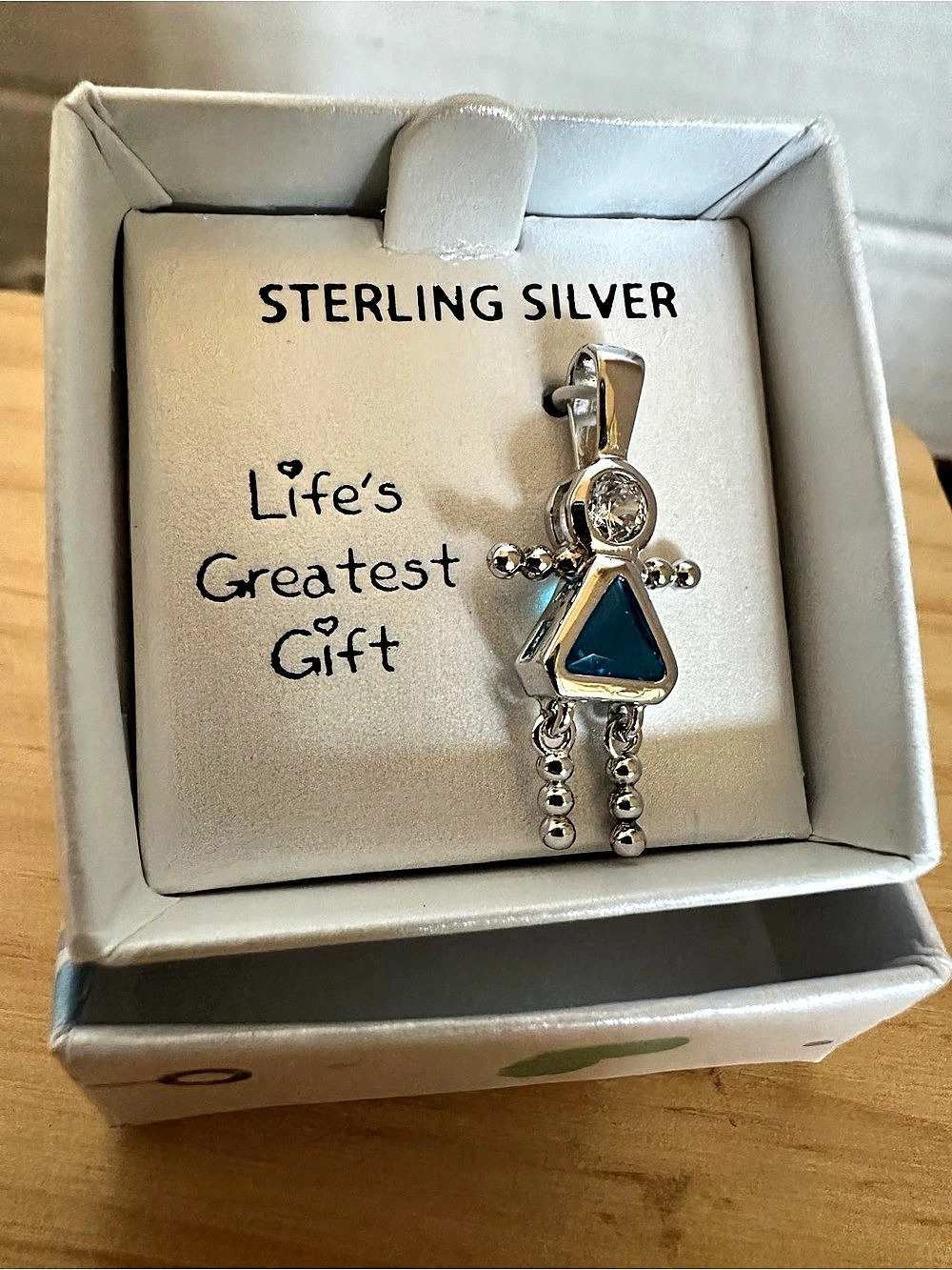 Sterling Silver Blue Pendant  NWT